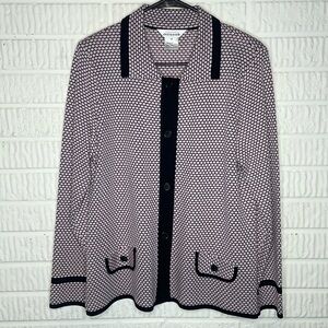 Misook Pink and Black Cardigan